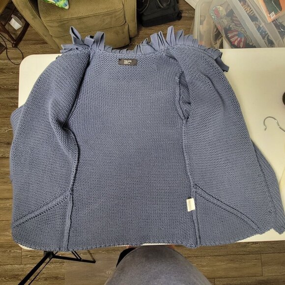 Philippe Adec Paris Wool Blend Cardigan Womens Knit Fringe French Girl Designer - Picture 9 of 16